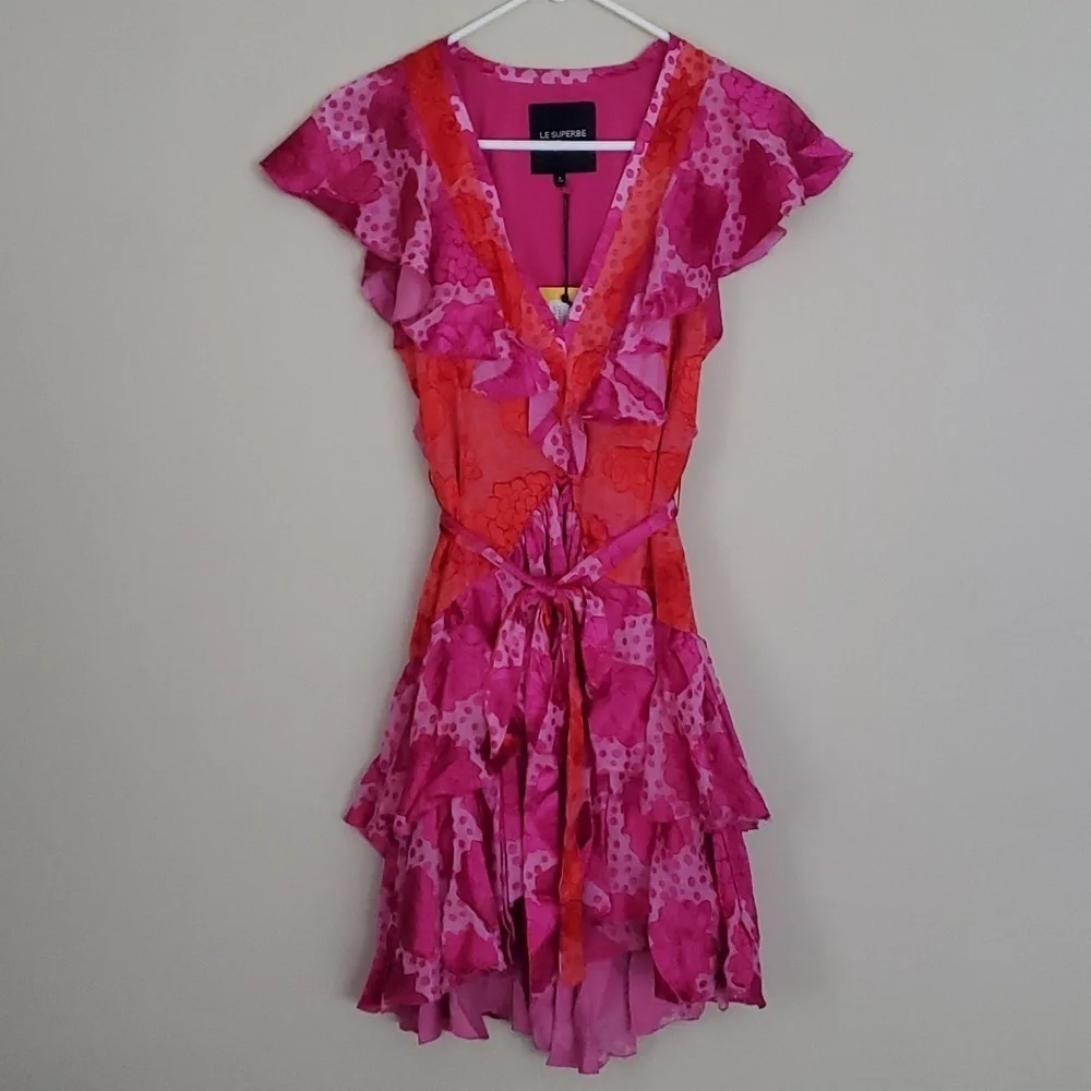 Le Superbe Aurora Flora Lil Flirt Ruffled Mini Dress - size 6 - NWT - Picture 7 of 16